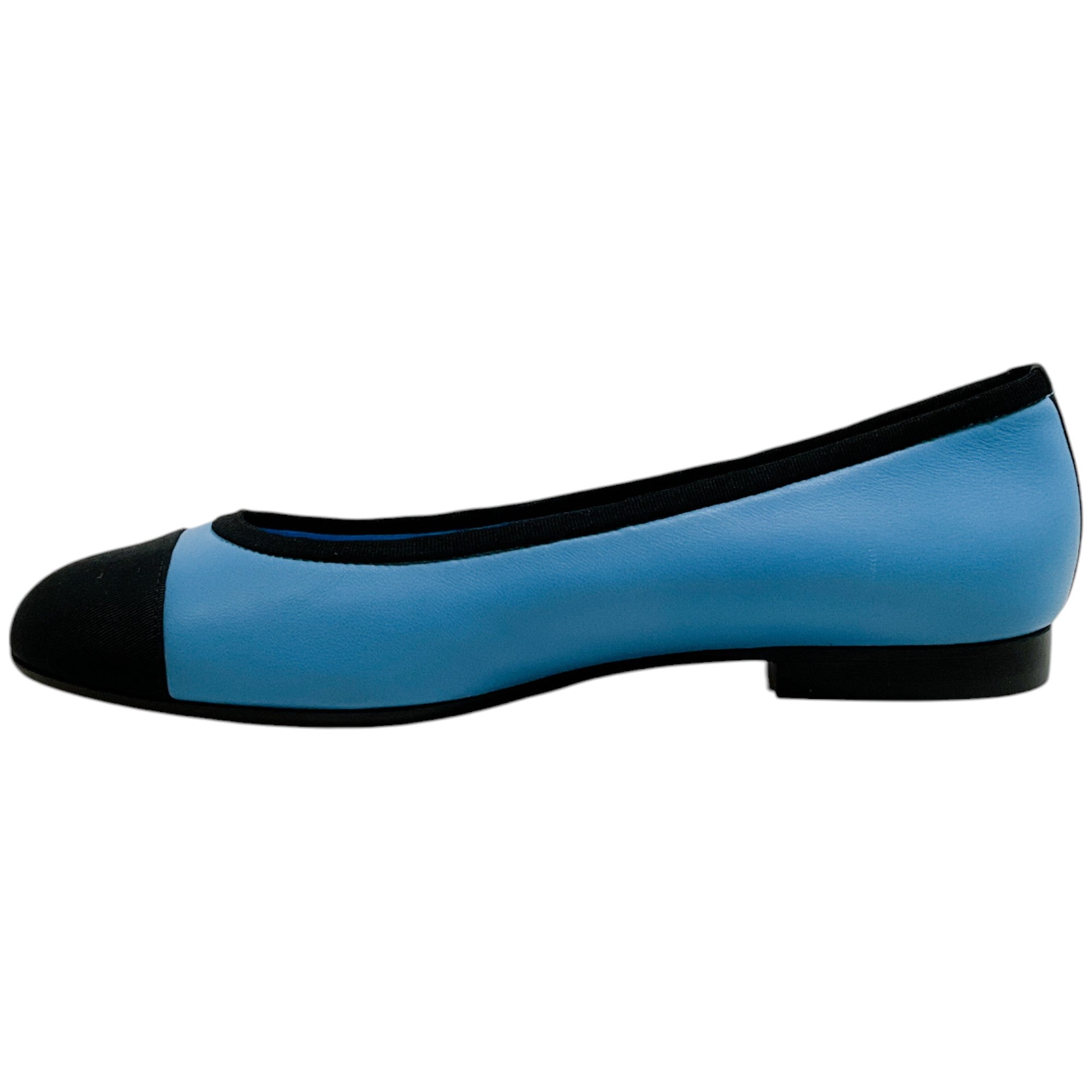 Lanvin Sky Blue Leather Classical Ballet Flats