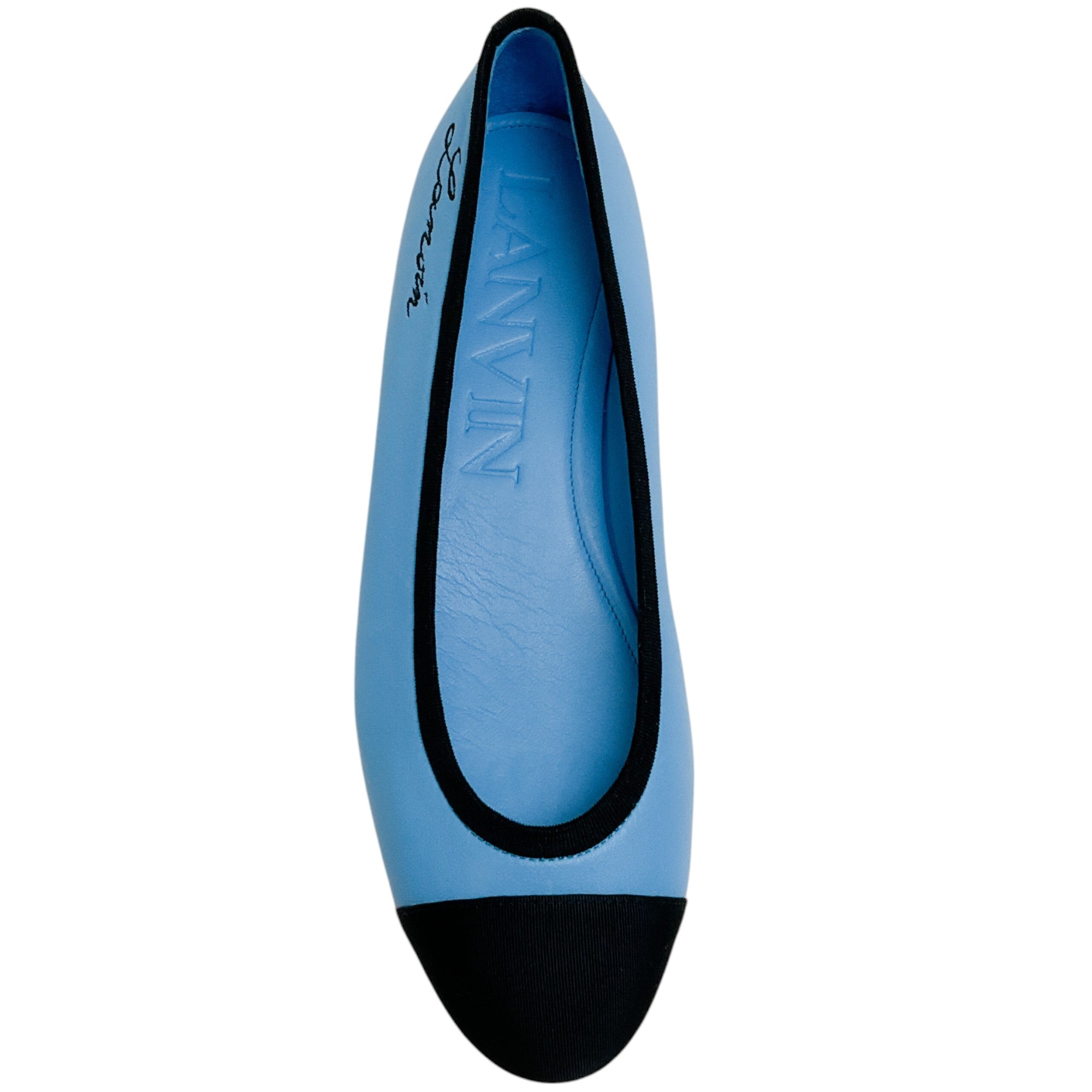 Lanvin Sky Blue Leather Classical Ballet Flats