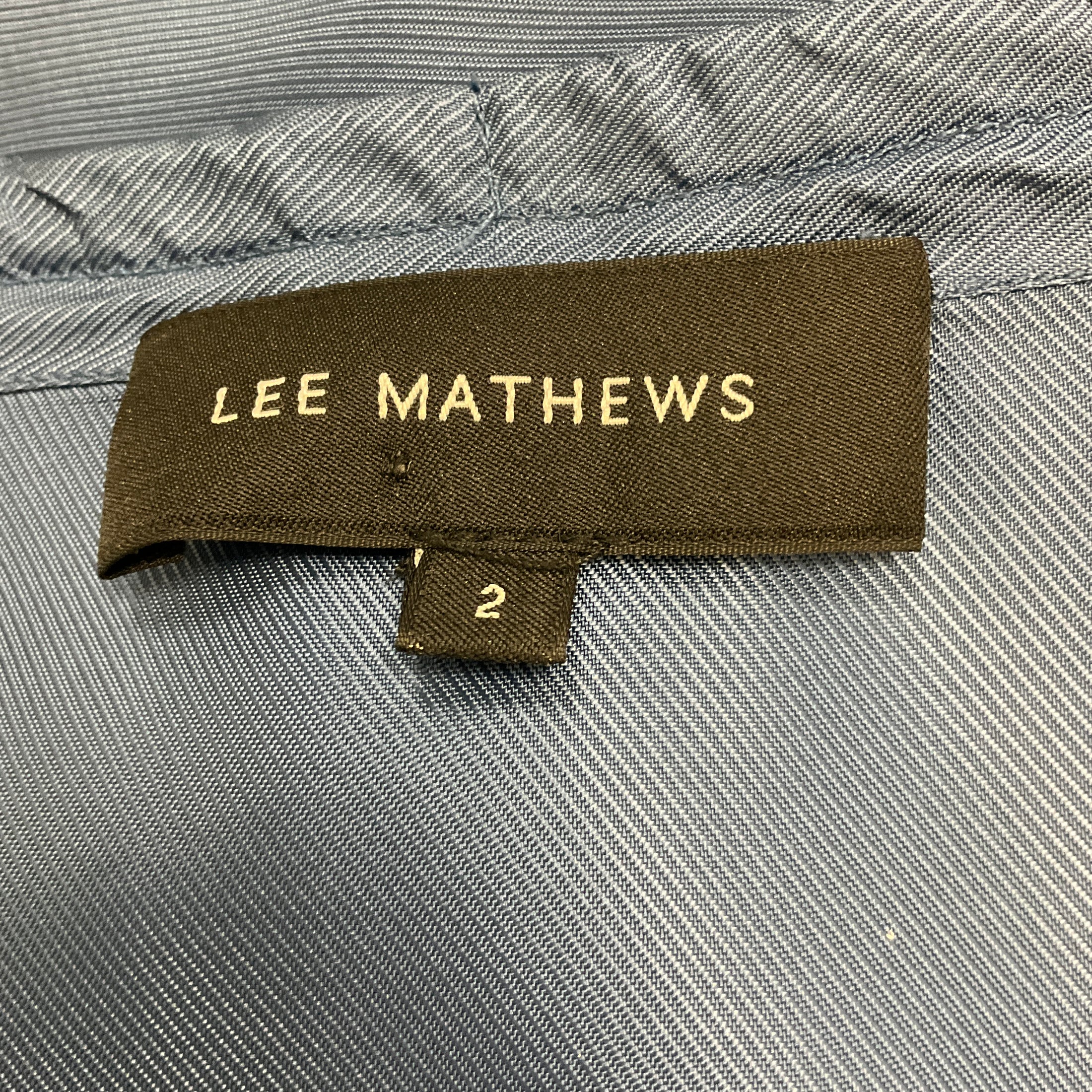 Lee Mathews Blue Tie Detail Long Sleeved Maxi Dress