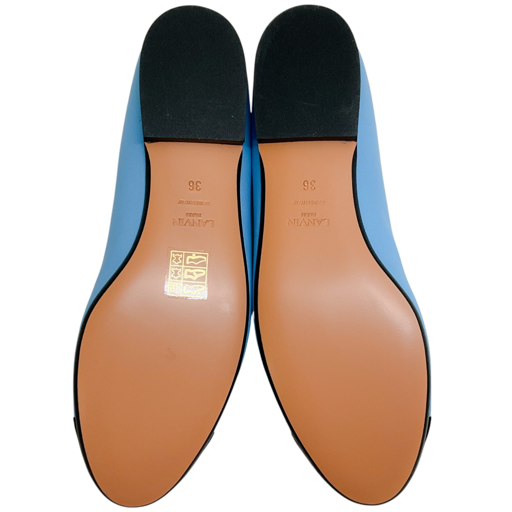 Lanvin Sky Blue Leather Classical Ballet Flats