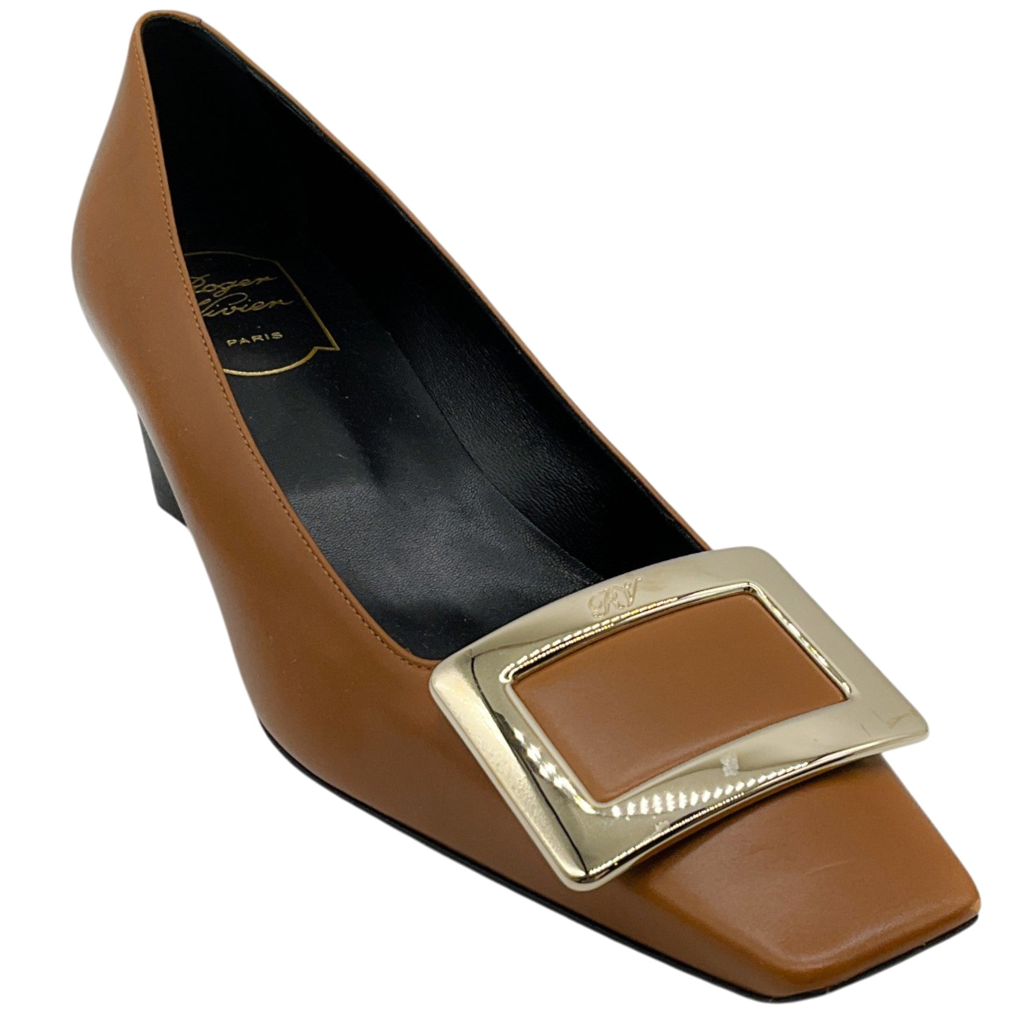 Roger Vivier Brown Leather Belle Vivier Pumps
