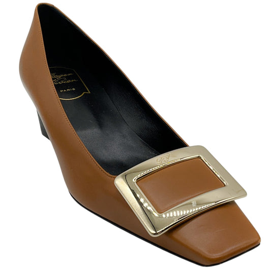 Roger Vivier Brown Leather Belle Vivier Pumps
