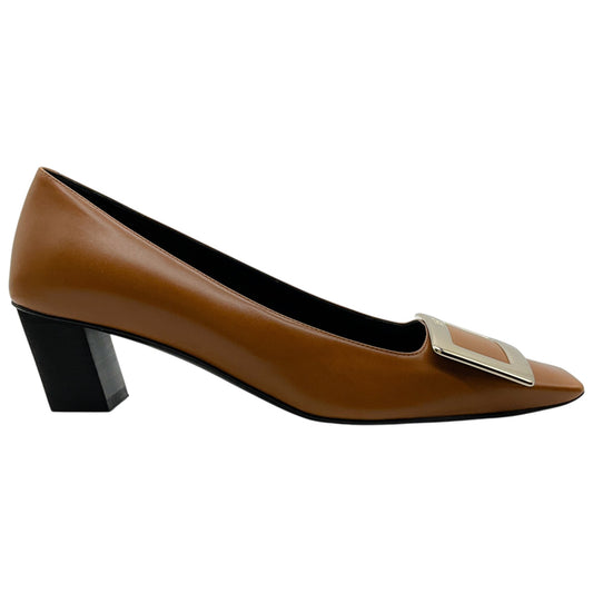 Roger Vivier Brown Leather Belle Vivier Pumps