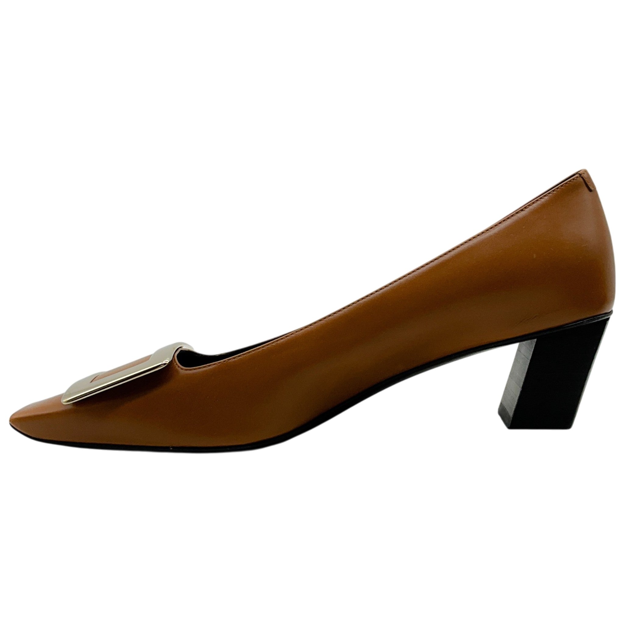Roger Vivier Brown Leather Belle Vivier Pumps