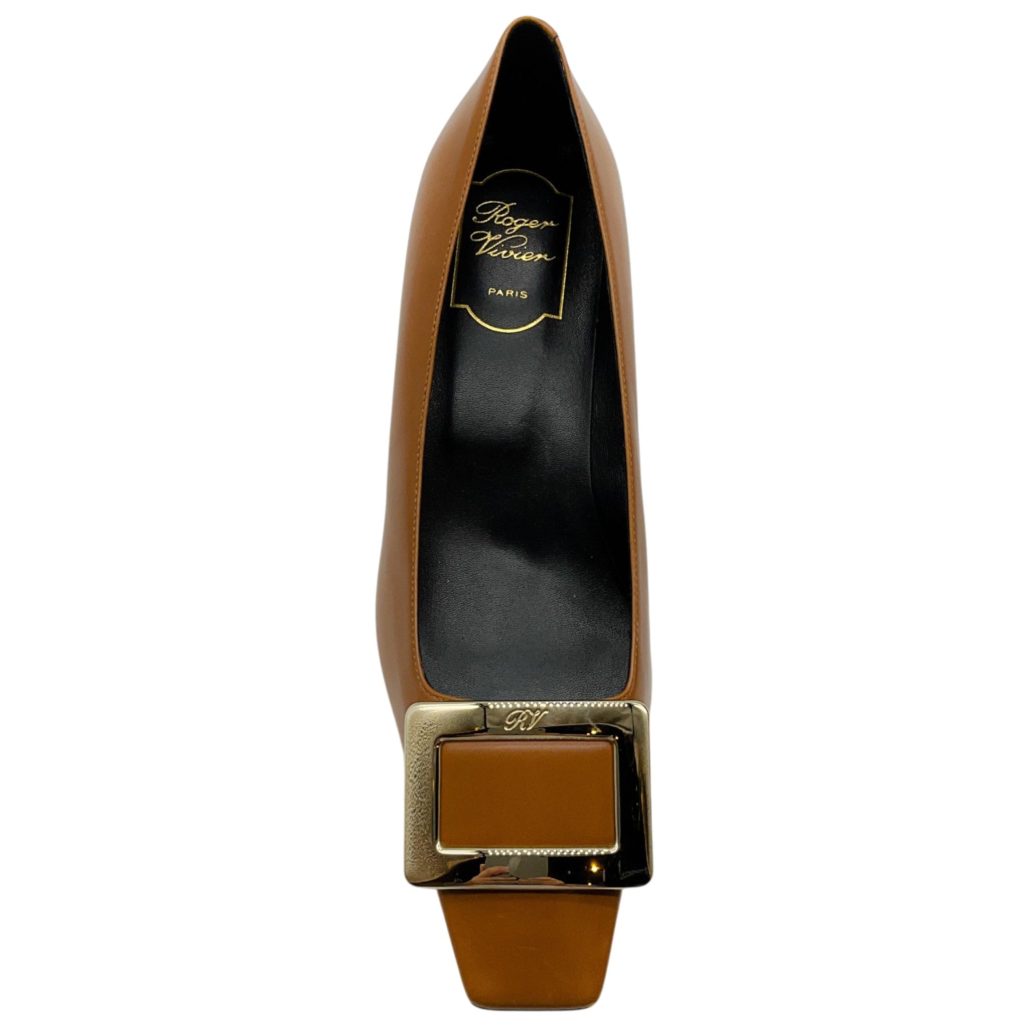 Roger Vivier Brown Leather Belle Vivier Pumps