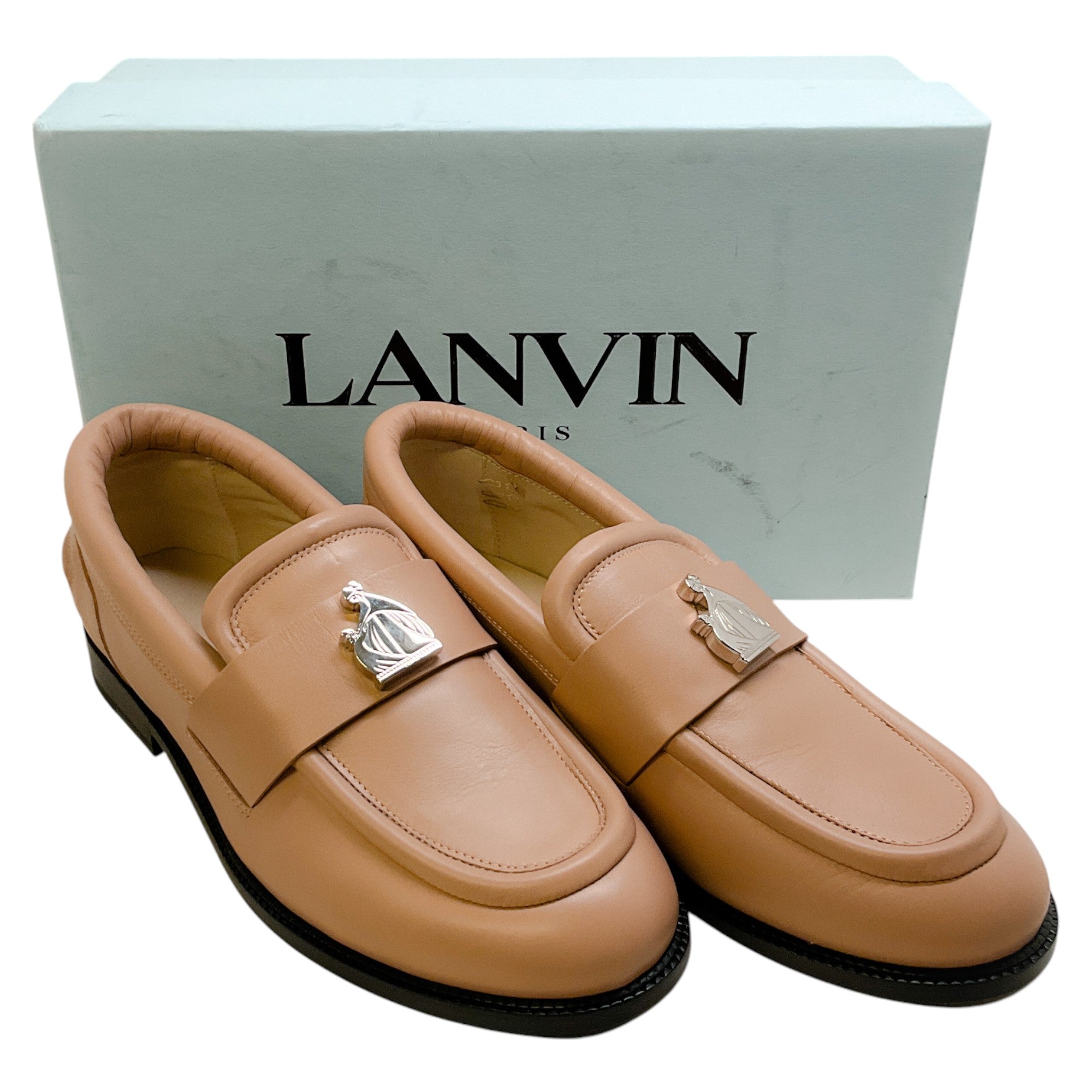 Lanvin Beige Leather M&E Loafers