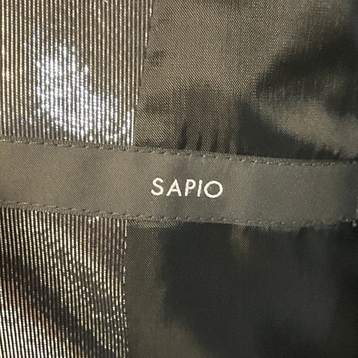 Sapio Black / Silver Metallic Wool Gabardine Smoking Coat