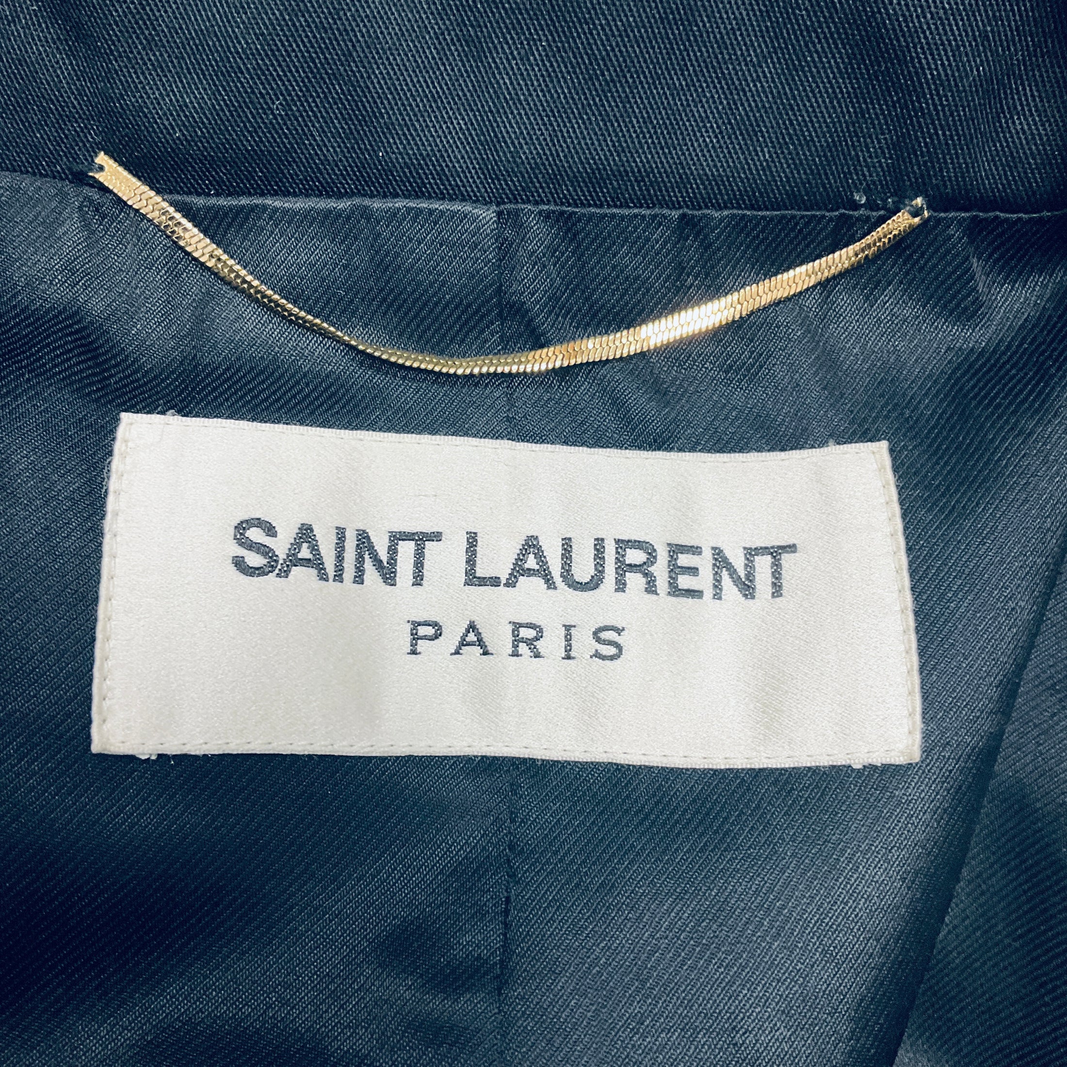Saint Laurent Black Classic Trench Coat with Belt