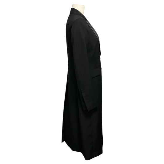 Sapio Black / Silver Metallic Wool Gabardine Smoking Coat