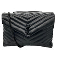 Load image into Gallery viewer, Saint Laurent Black Quilted Matelasse Leather YSL Monogram Large Loulou Chain Shoulder Bag
