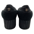 Load image into Gallery viewer, Chanel Black Leather / Suede Wedge Pumps
