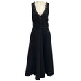 Load image into Gallery viewer, Viktor & Rolf Black Pearl Embellished Sleeveless V-Neck Midi Cocktail Dress with Bow Detail
