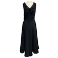 Load image into Gallery viewer, Viktor & Rolf Black Pearl Embellished Sleeveless V-Neck Midi Cocktail Dress with Bow Detail
