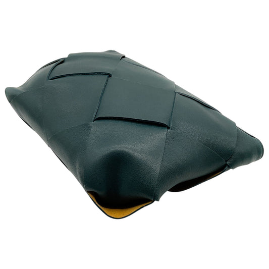 Bottega Veneta Limited Edition Raintree Nappa Leather Maxi Blown Up Intrecciato Pouch Clutch