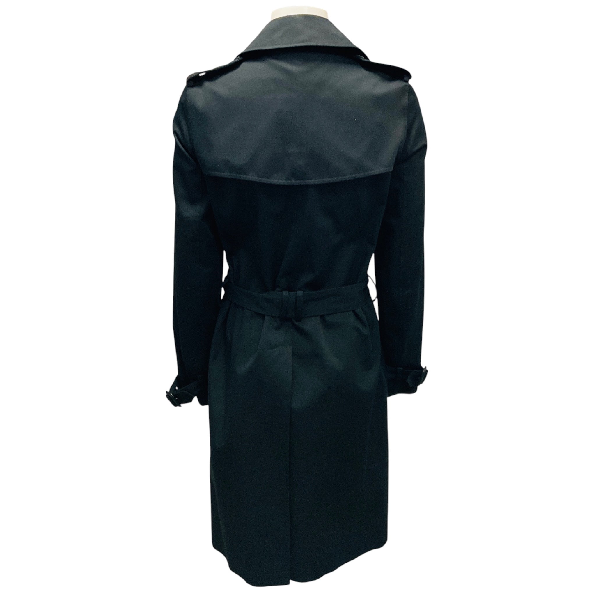Saint Laurent Black Classic Trench Coat with Belt