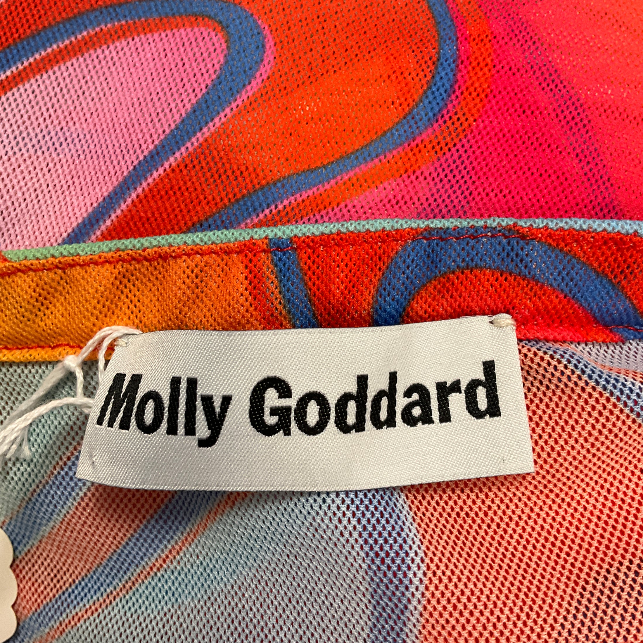 Molly Goddard Red Multi Printed Mesh Maxi Dress