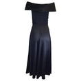 Load image into Gallery viewer, Brandon Maxwell Black Off-the-Shoulder Silk Midi Dress
