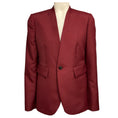 Load image into Gallery viewer, Sapio Bordeaux Red Collarless Blazer
