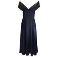 Load image into Gallery viewer, Brandon Maxwell Black Off-the-Shoulder Silk Midi Dress
