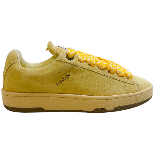 Lanvin Chamomile Suede Basses Light Curb Low Top Sneakers