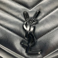 Load image into Gallery viewer, Saint Laurent Black Quilted Matelasse Leather YSL Monogram Large Loulou Chain Shoulder Bag
