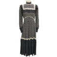 Load image into Gallery viewer, Celine Black / Off White Printed Viscose Prairie Dress
