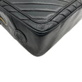 Load image into Gallery viewer, Chanel Vintage Black Leather Chevron Stitched Shoulder Bag
