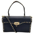 Load image into Gallery viewer, Valentino Blue Leather Top Handle Rockstud Handbag
