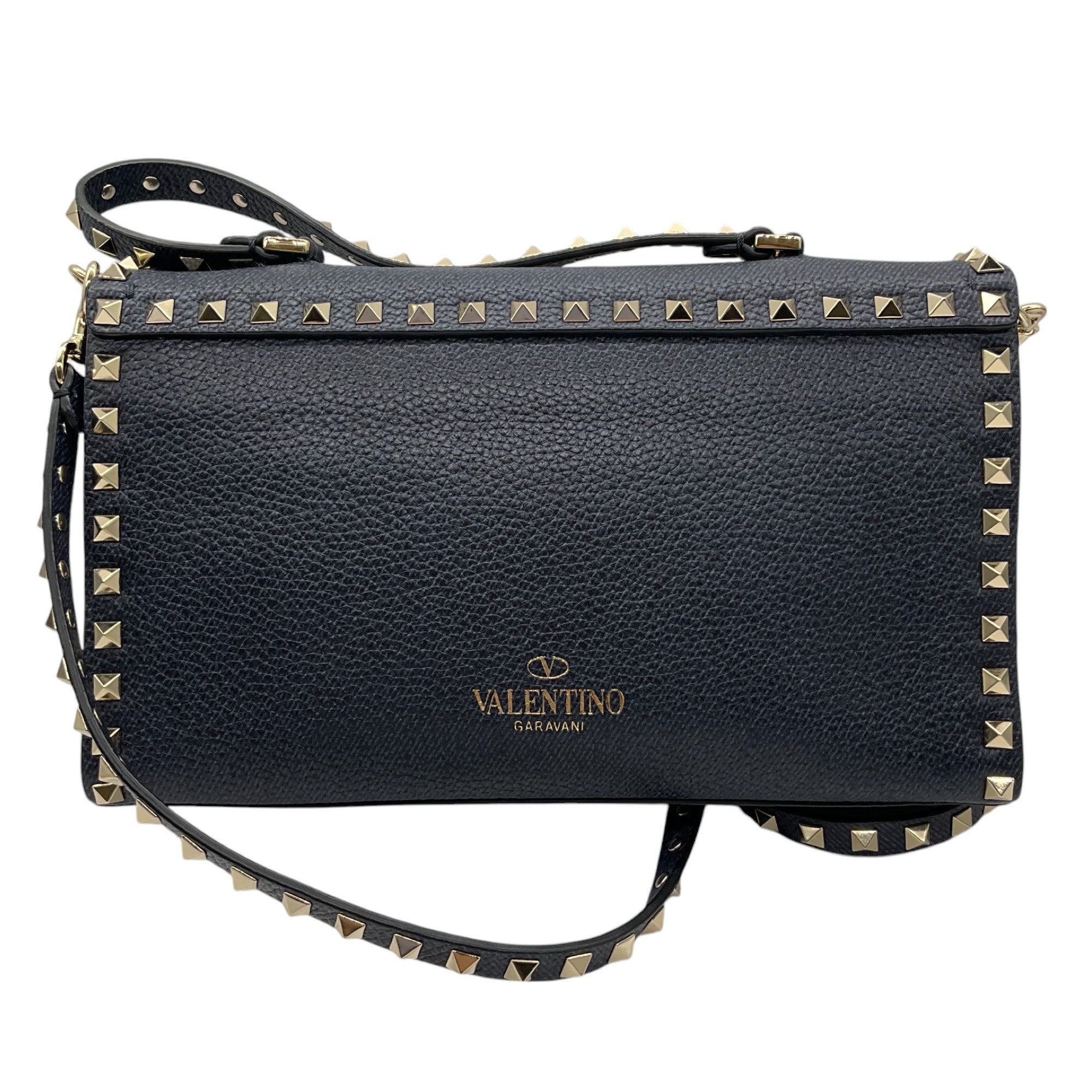 Valentino Blue Leather Top Handle Rockstud Handbag