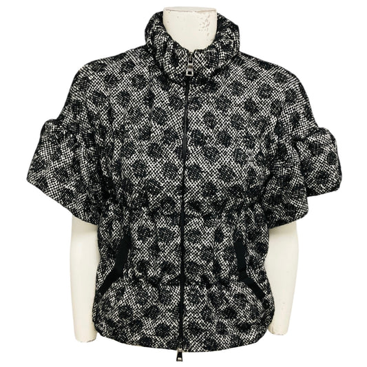 Moschino Cheap and Chic Black / White Short Sleeved Zip Front Tweed Jacket