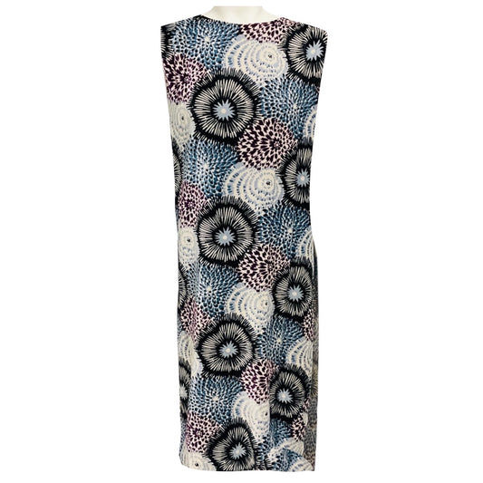 Missoni Blue / Purple Multi Patterned Velvet Midi Dress with Scarf Detail