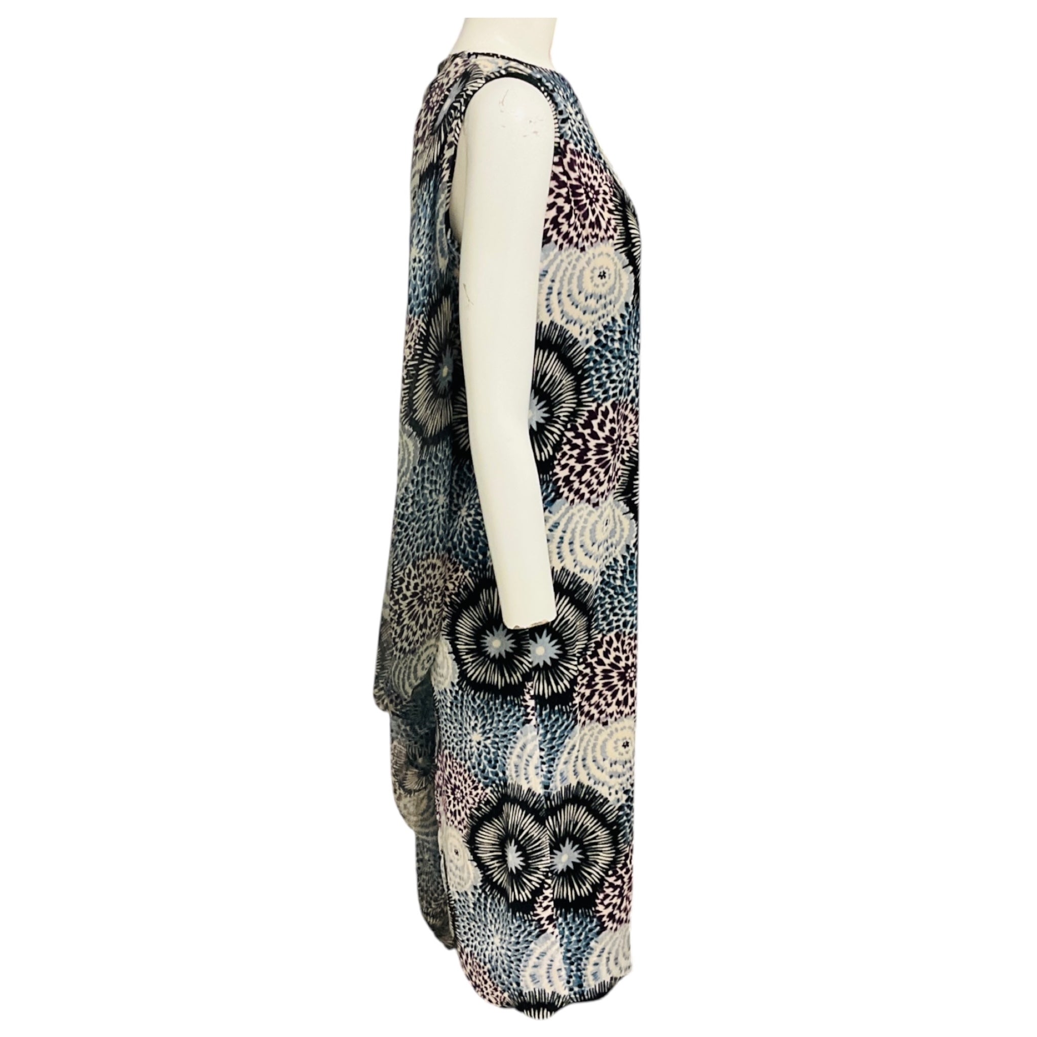 Missoni Blue / Purple Multi Patterned Velvet Midi Dress with Scarf Detail