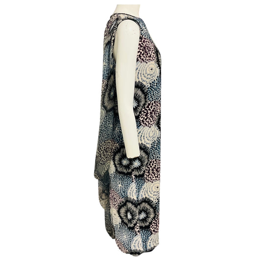 Missoni Blue / Purple Multi Patterned Velvet Midi Dress with Scarf Detail