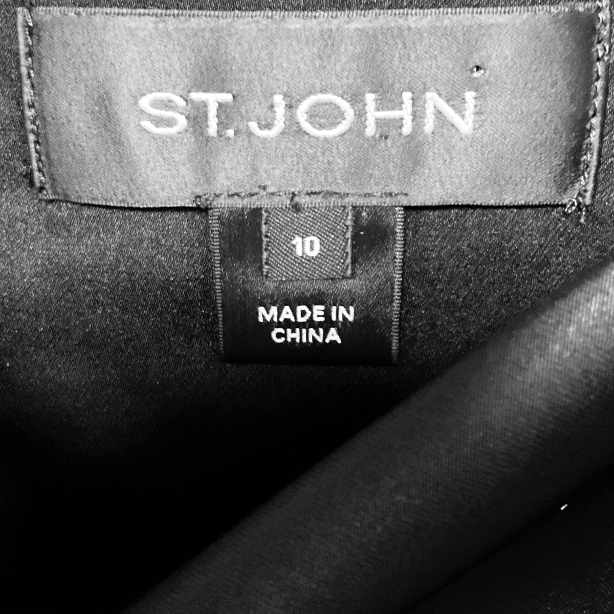 St. John Black Satin Midi Cocktail Dress