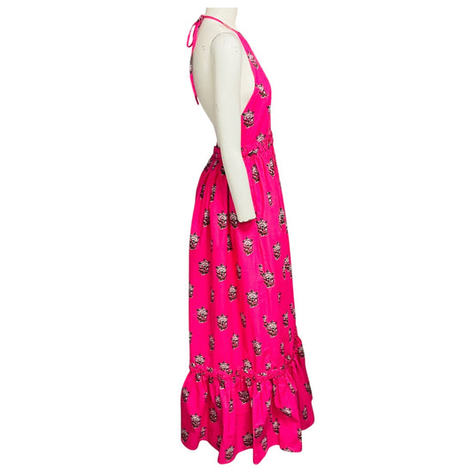 Rhode Pink Printed Cotton Halter Maxi Dress