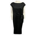 Load image into Gallery viewer, St. John Black Satin Midi Cocktail Dress
