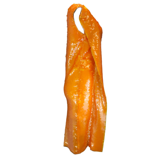 Atlien Orange Paillette Sequined One-Shoulder Midi Dress
