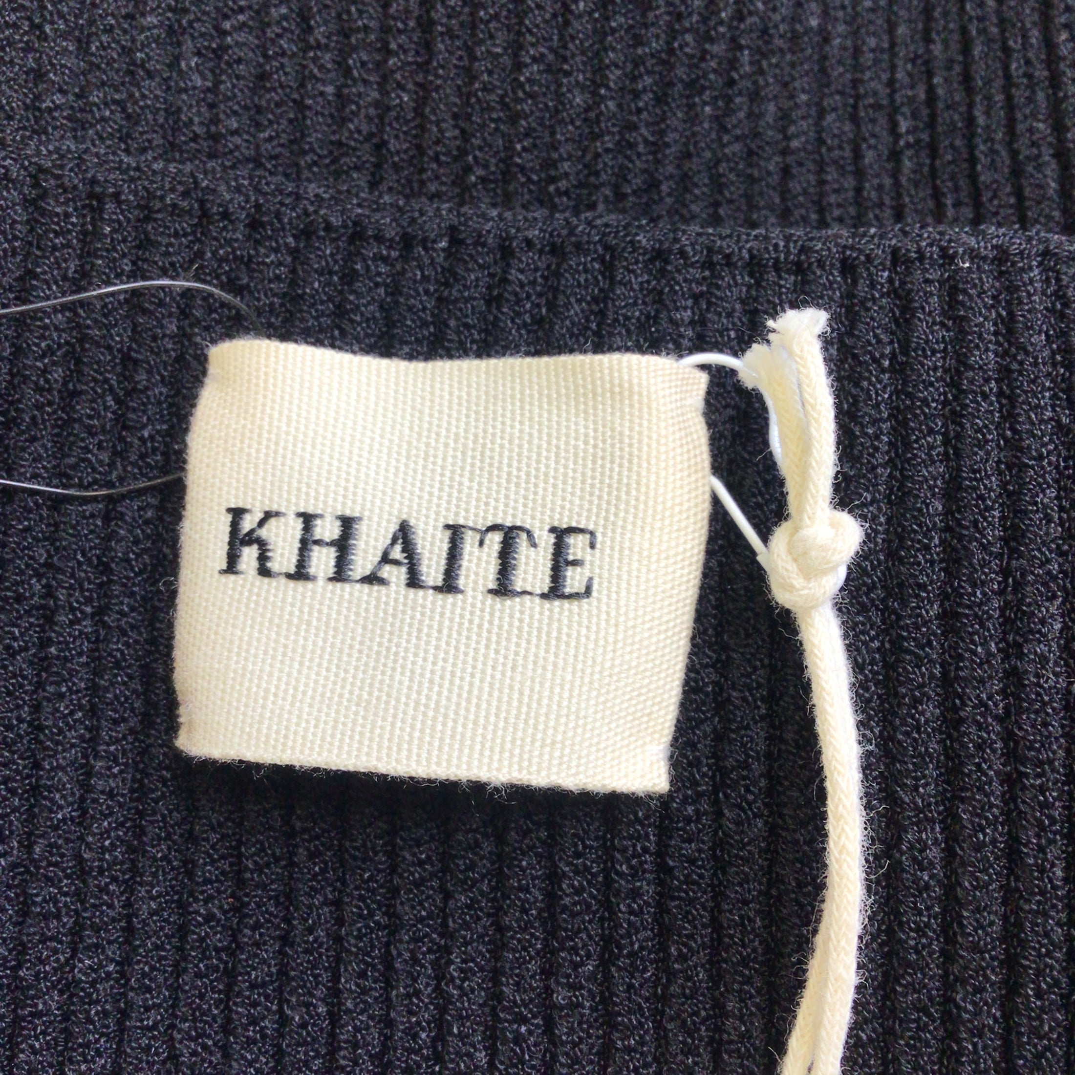Khaite Maddy Black Long Sleeved Ribbed Knit Sweater