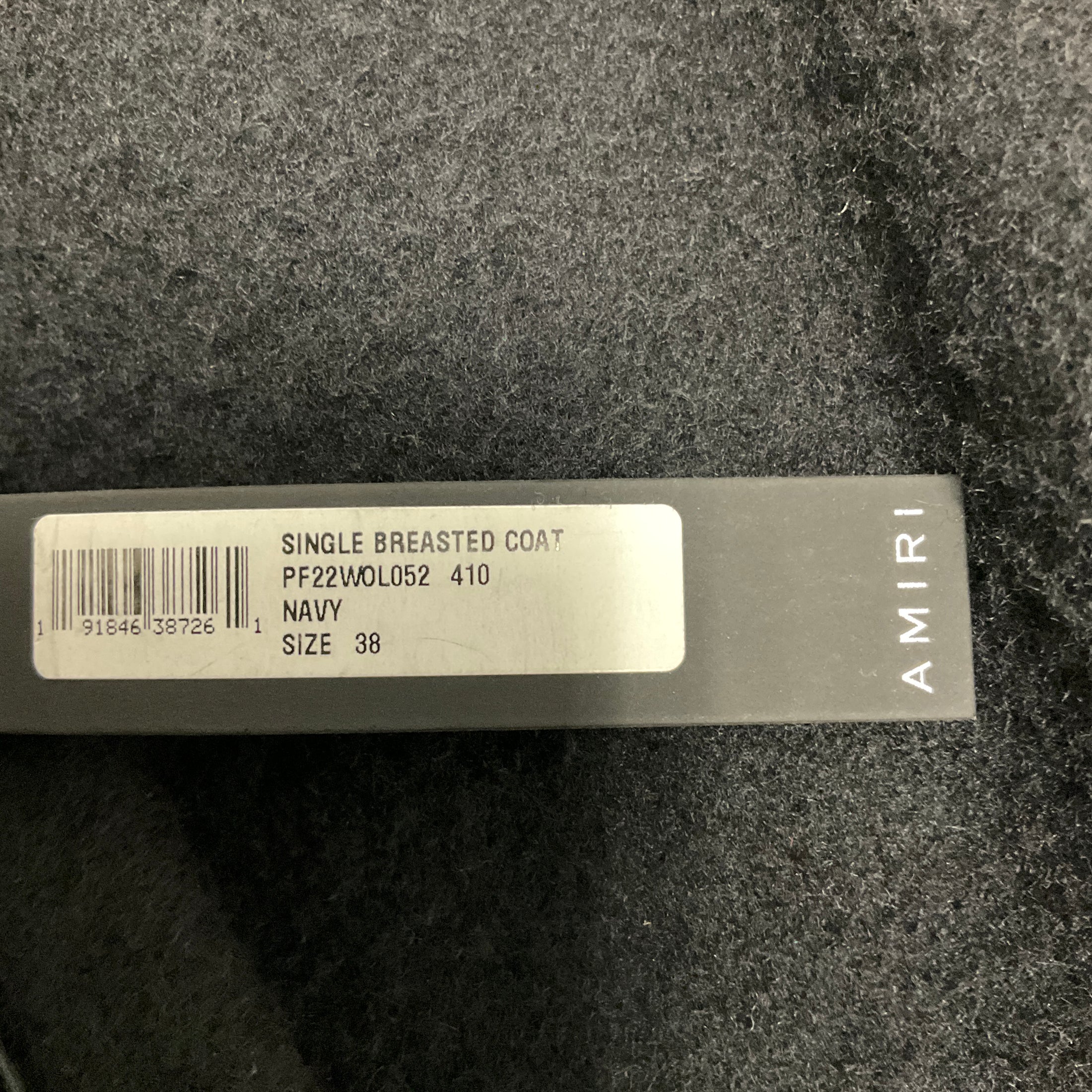 Amiri Navy Single Breasted Dress Coat