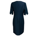 Load image into Gallery viewer, Partow Navy Blue / White Contrast Stitching Short Sleeved V-Neck Midi Dress
