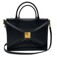 Load image into Gallery viewer, Valentino Black / Gold Medium One Stud Leather Handbag
