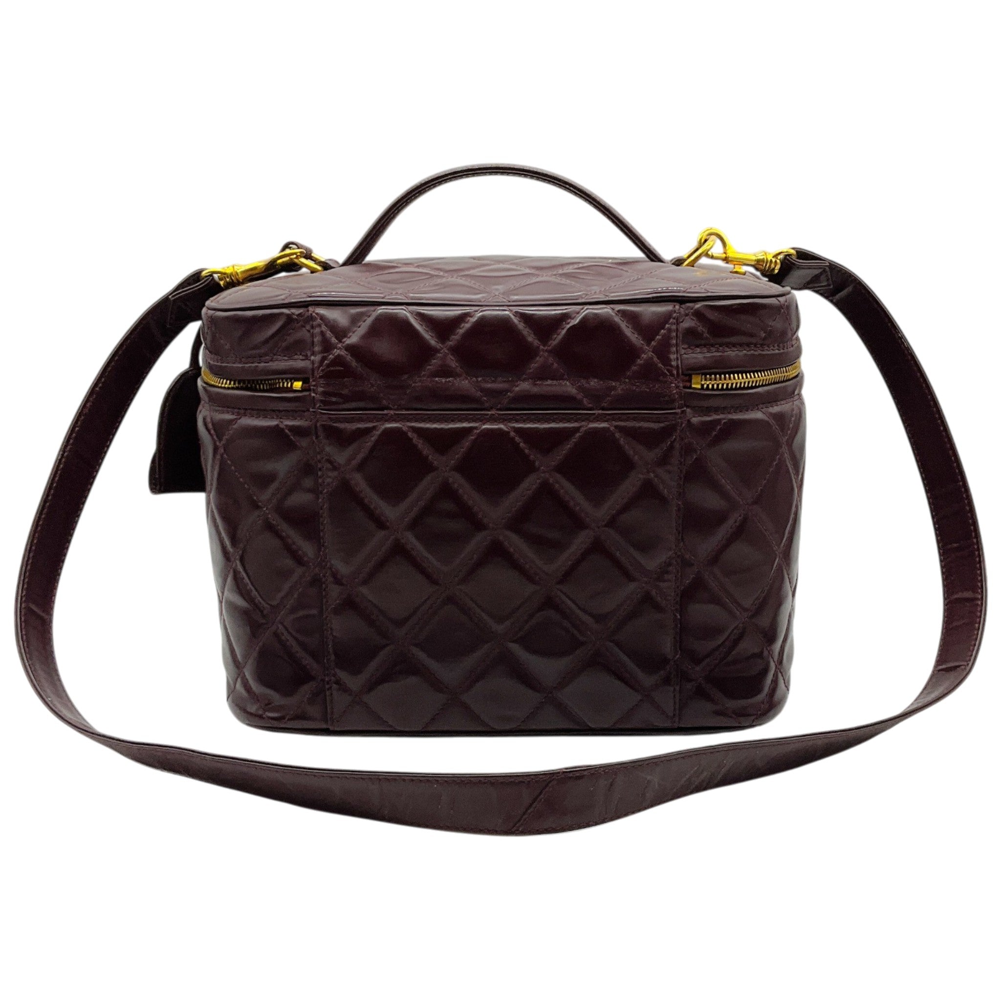 Chanel Burgundy Quilted Leather Vanity Case