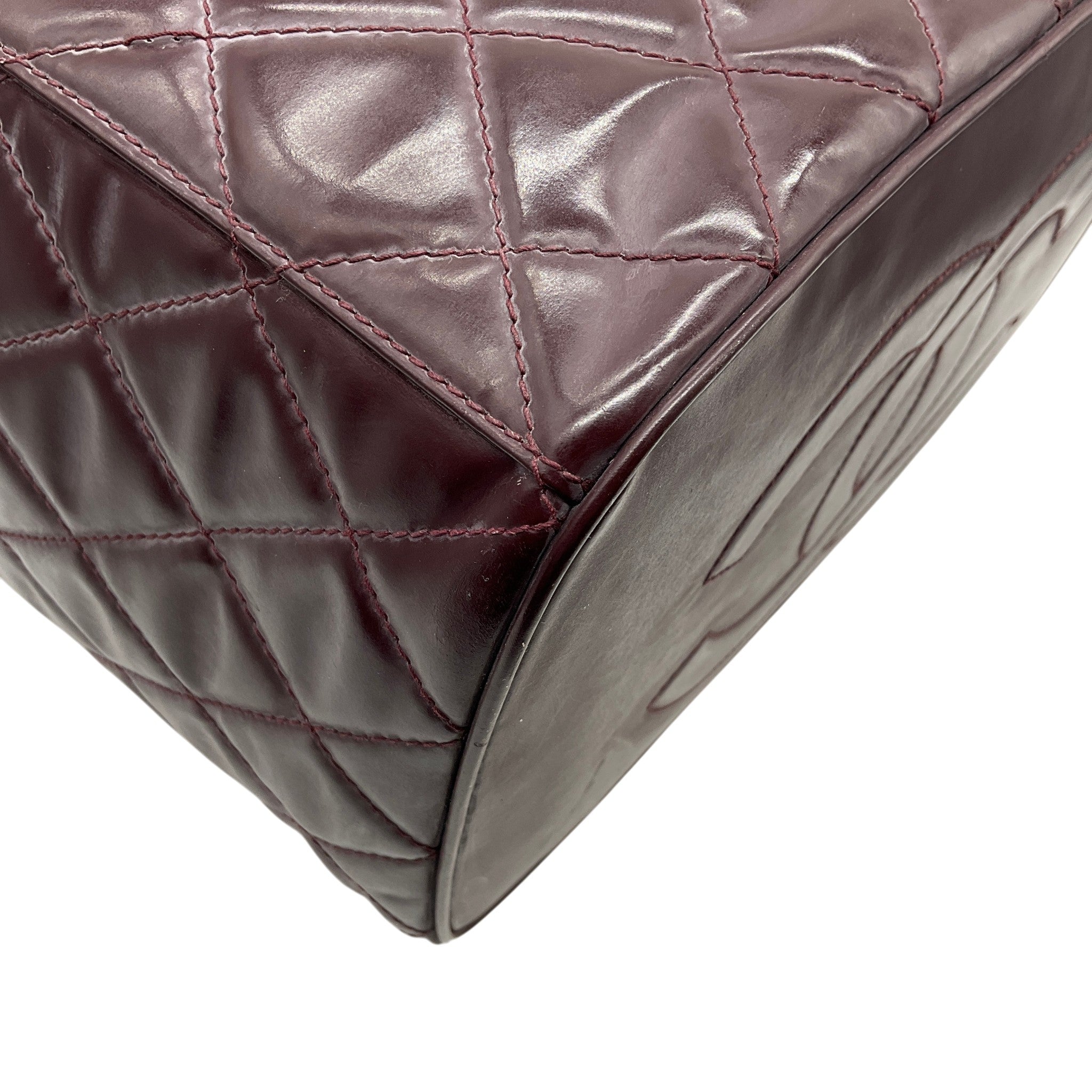 Chanel Burgundy Quilted Leather Vanity Case