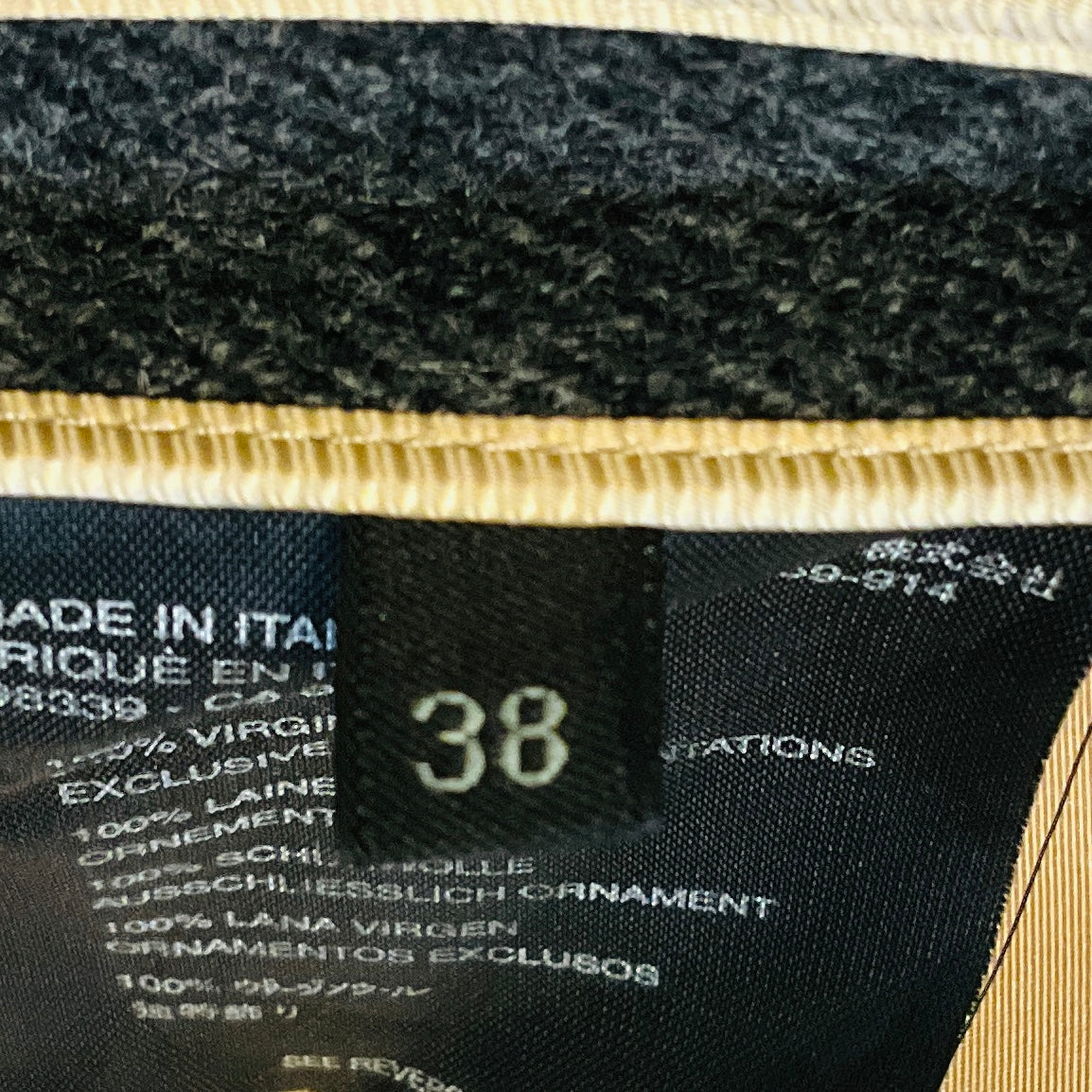 Prada Charcoal Grey / Black Bead Embellished Wool Coat