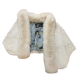 Load image into Gallery viewer, Etro Ivory Rabbit Fur Cape with Fox Fur Collar and Silk Lining
