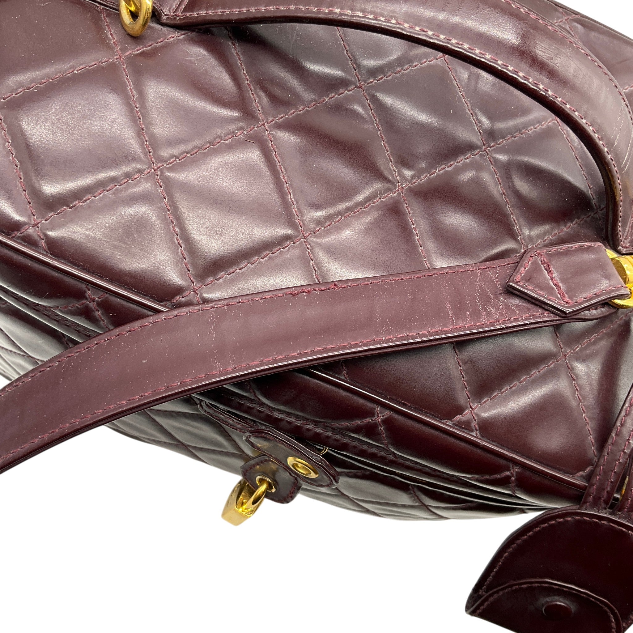 Chanel Burgundy Quilted Leather Vanity Case
