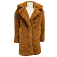 Load image into Gallery viewer, SAM. Light Brown Faux Fur Sherpa Coat with Black Leather Trim
