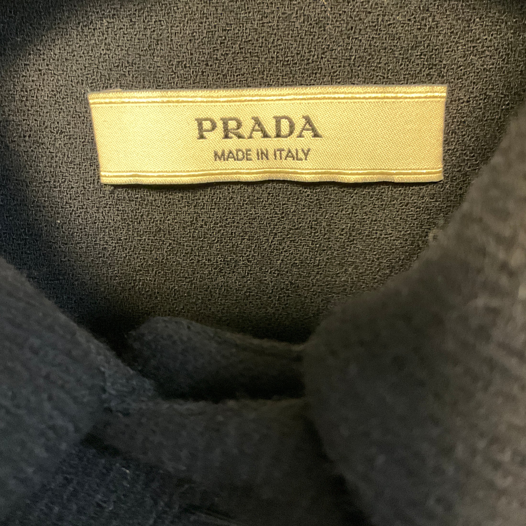 Prada Navy Blue Structured Wool Coat