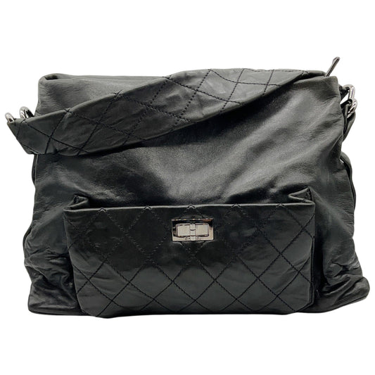 Chanel Black Lambskin Leather 8 Knots Hobo Bag
