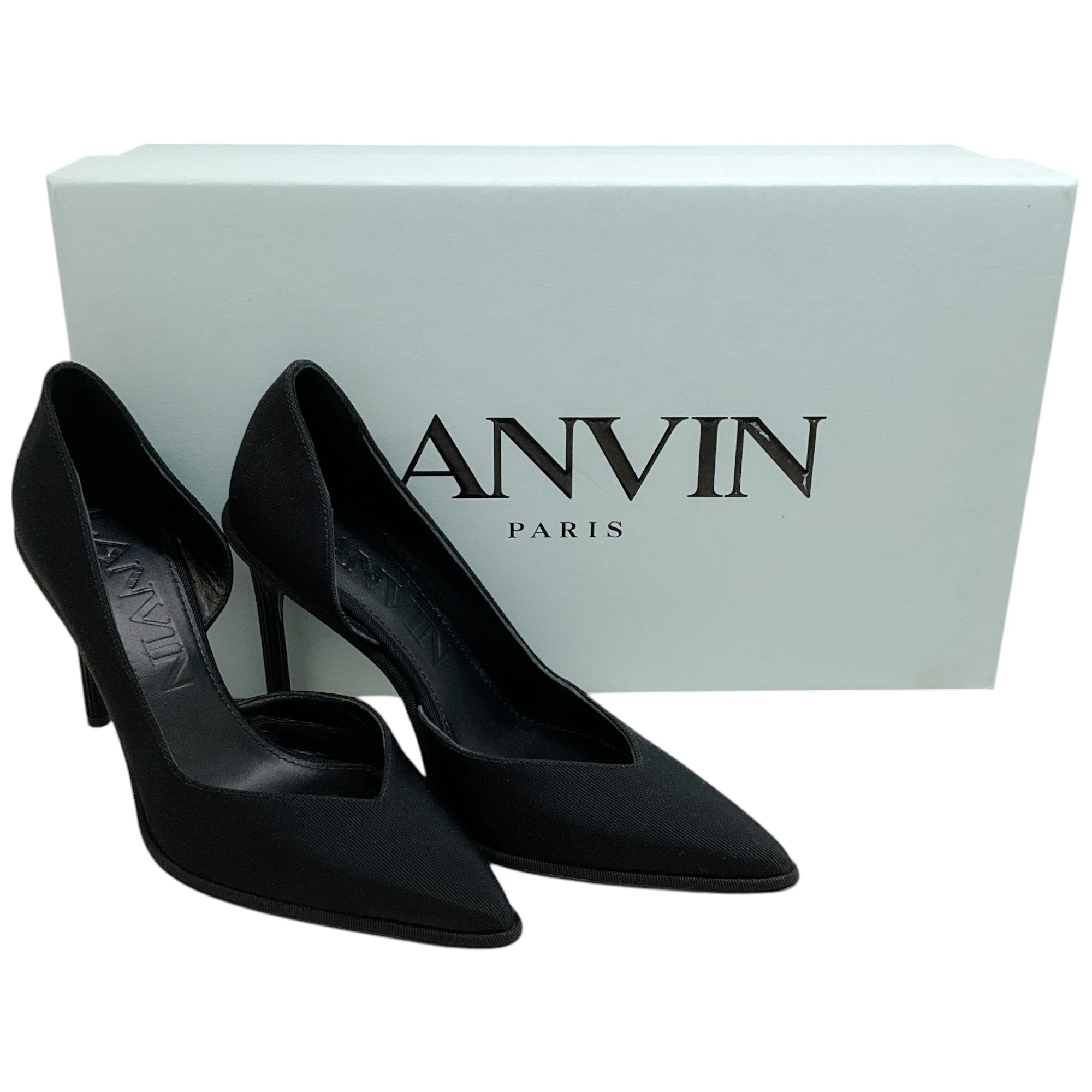 Lanvin Black Grosgrain Elegant Femme Pumps